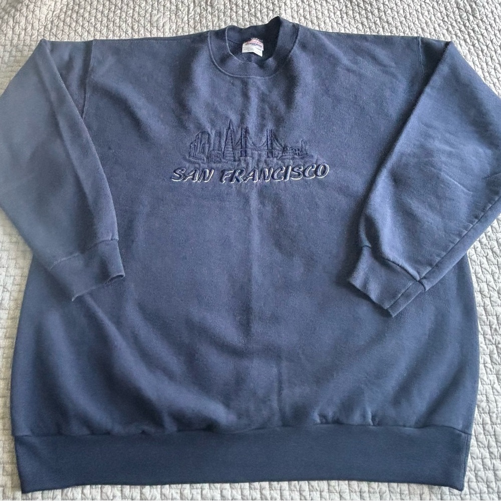 Vintage San Francisco All Embroidered Crewneck Sweatshirt Size L